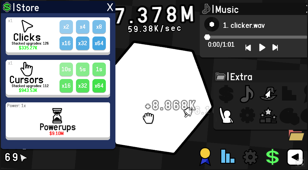 Cookie Clicker like: Clickery Hexagon! - Gamedev.js